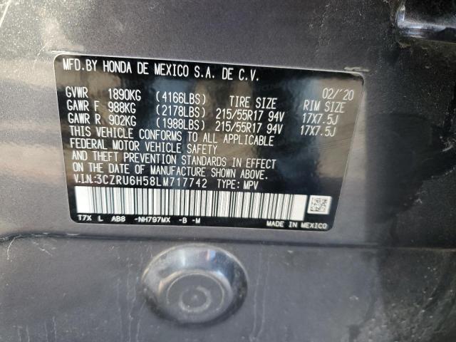 3CZRU6H58LM717742 - 2020 HONDA HR-V EX GRAY photo 13