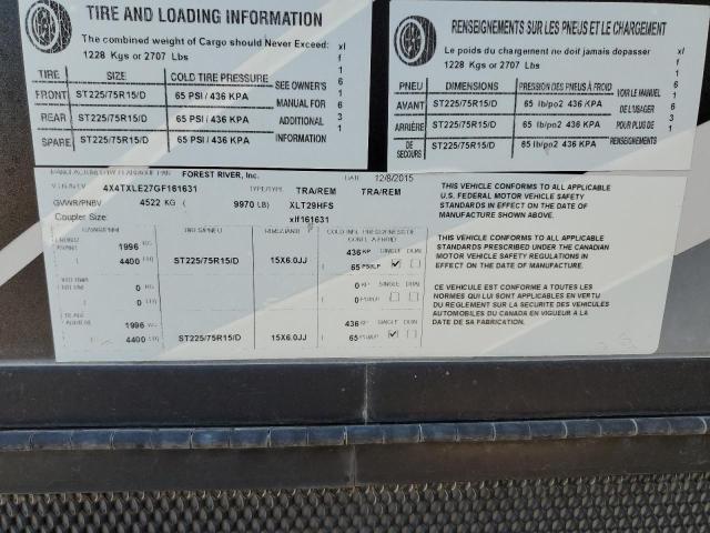 4X4TXLE27GF161631 - 2016 FORS TRAILER 双色 照片 10