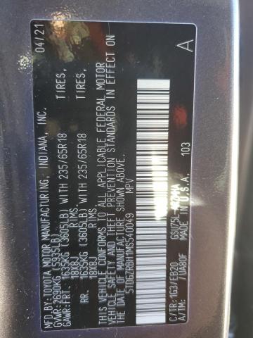 5TDGZRBH1MS540049 - 2021 TOYOTA HIGHLANDER XLE GRAY photo 14