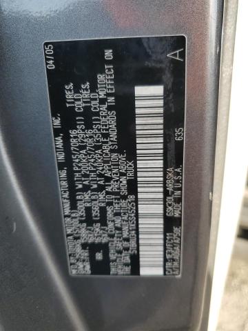 5TBRU341X5S452518 - 2005 TOYOTA TUNDRA ACCESS CAB SR5 CHARCOAL photo 12