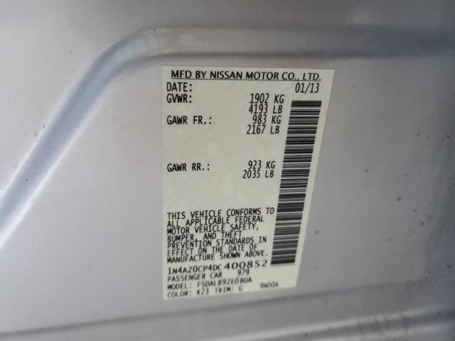 1N4AZ0CP4DC400852 - 2013 NISSAN LEAF S SILVER photo 13