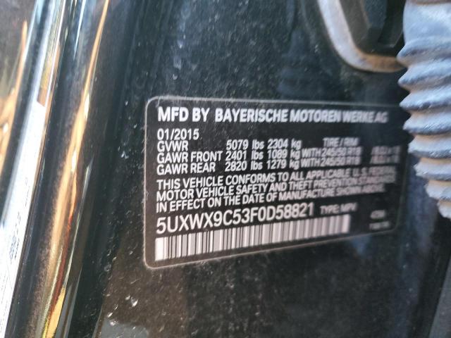 5UXWX9C53F0D58821 - 2015 BMW X3 XDRIVE28I BLACK photo 13