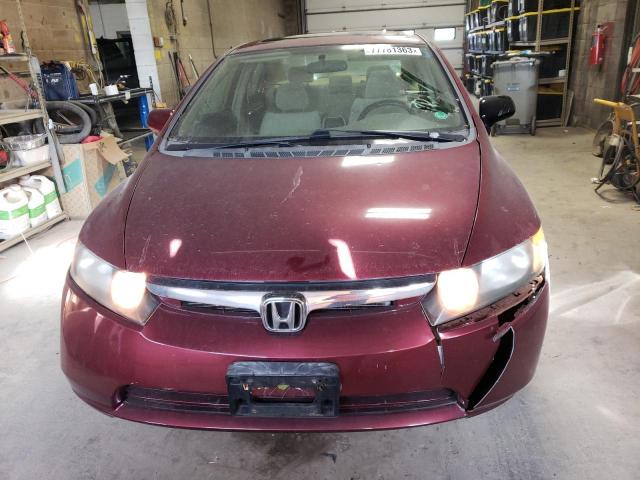 1HGFA16888L024438 - 2008 HONDA CIVIC EX RED photo 5