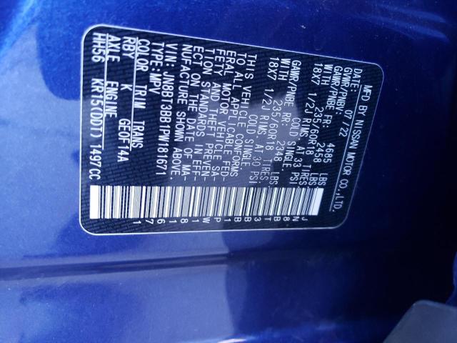 JN8BT3BB1PW181671 - 2023 NISSAN ROGUE SV BLUE photo 12