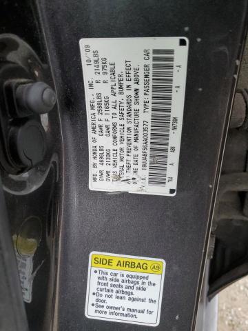 19UUA8F56AA003577 - 2010 ACURA TL CHARCOAL photo 12