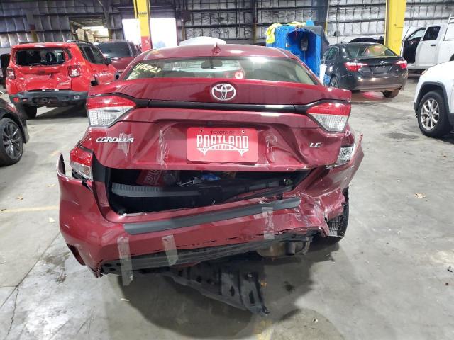 JTDEPMAE2NJ231406 - 2022 TOYOTA COROLLA LE RED photo 6