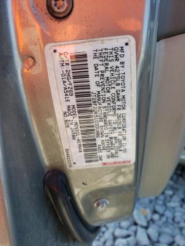 JT2BF22K510300886 - 2001 TOYOTA CAMRY CE GOLD photo 12