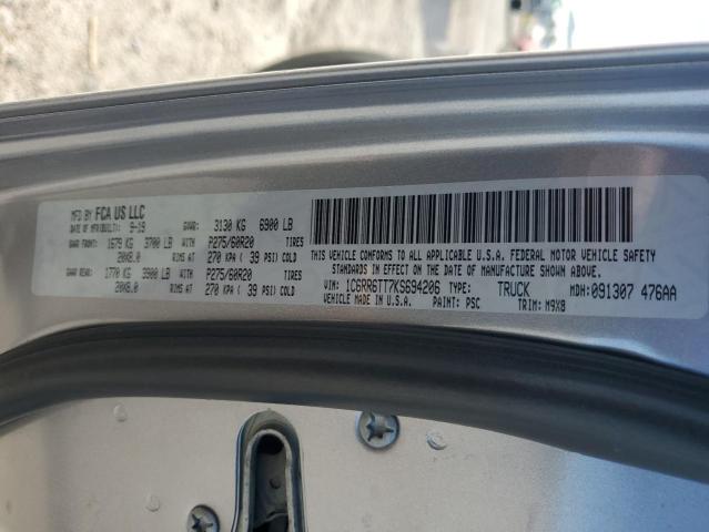 1C6RR6TT7KS694206 - 2019 RAM 1500 CLASS SLT ვერცხლისფერი ფოტო 12