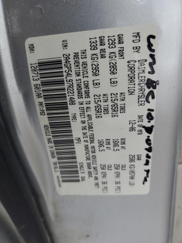 2A4GP54L97R221408 - 2007 CHRYSLER TOWN & COU TOURING 银色 照片 13