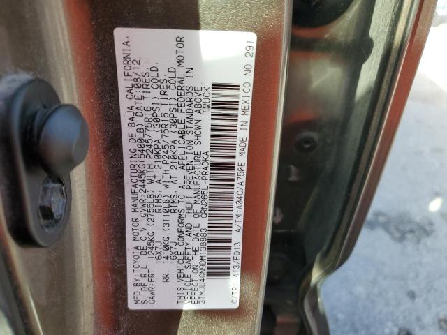 3TMJU4GN9DM138883 - 2013 TOYOTA TACOMA DOUBLE CAB PRERUNNER GRAY photo 12