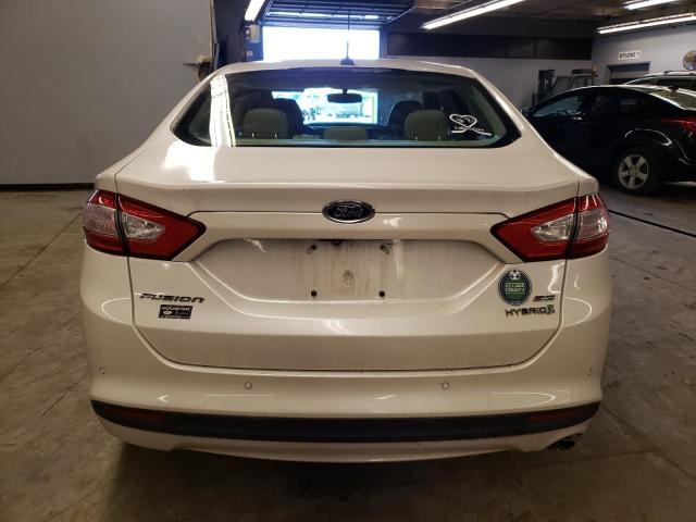 3FA6P0LU9ER252847 - 2014 FORD FUSION SE HYBRID WHITE photo 6