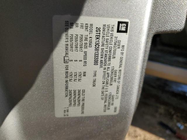 2GTEK13C581333080 - 2008 GMC SIERRA K1500 TAN photo 12