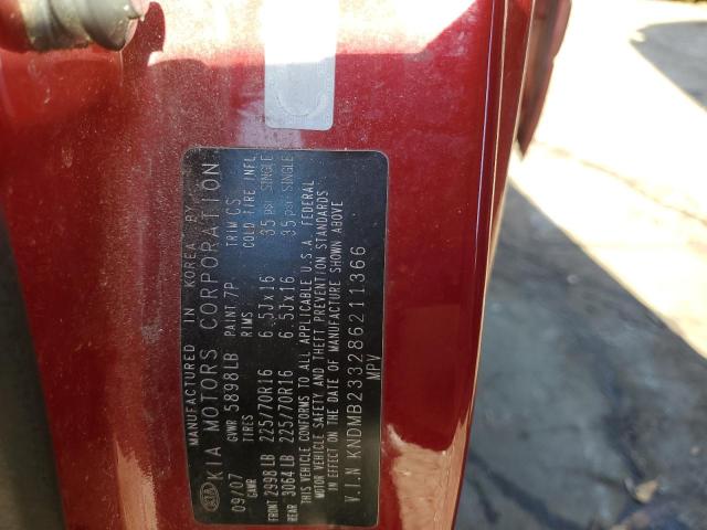 KNDMB233286211366 - 2008 KIA SEDONA EX BURGUNDY photo 12