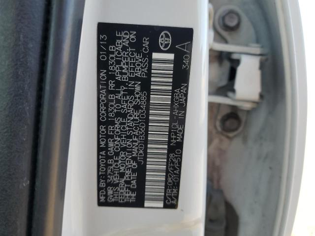 JTDKDTB36D1034885 - 2013 TOYOTA PRIUS C WHITE photo 12