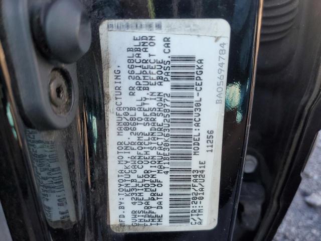 4T1BE30K63U258772 - 2003 TOYOTA CAMRY LE BLACK photo 12