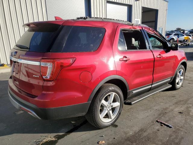 1FM5K8D88GGB06739 - 2016 FORD EXPLORER XLT RED photo 3