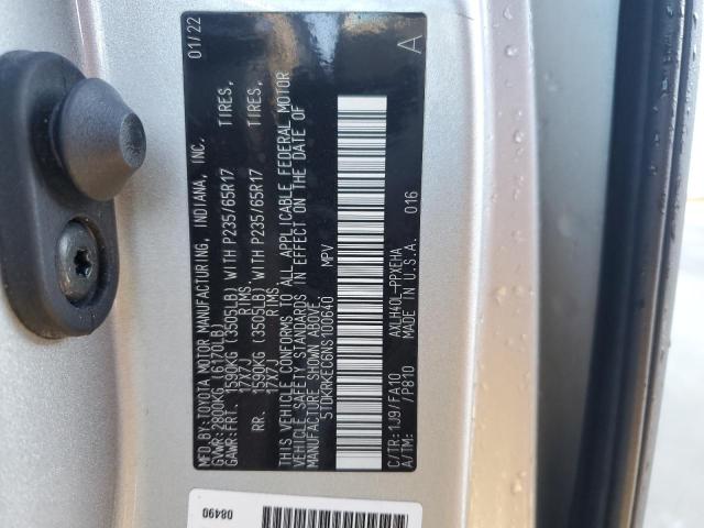 5TDKRKEC6NS100640 - 2022 TOYOTA SIENNA LE SILVER photo 14