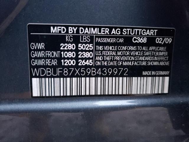 WDBUF87X59B439972 - 2009 MERCEDES-BENZ E 350 4MATIC GRAY photo 12