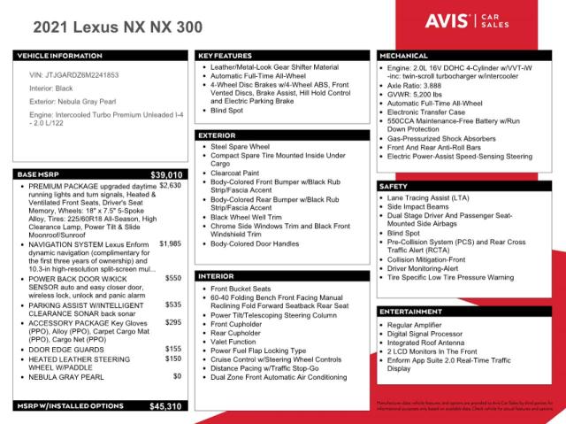 JTJGARDZ6M2241853 - 2021 LEXUS NX 300 BASE 灰色 照片 13