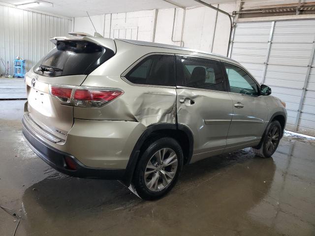 5TDJKRFH6ES037588 - 2014 TOYOTA HIGHLANDER XLE BEIGE photo 3