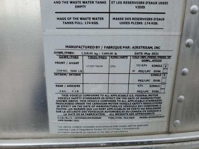 1STCMAD16MJ558060 - 2021 AIRSTREAM CAMPER SILVER photo 10