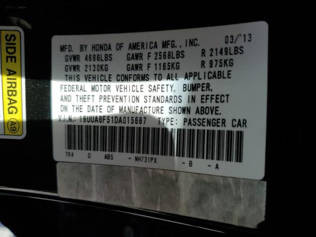 19UUA8F51DA015687 - 2013 ACURA TL TECH BLACK photo 12