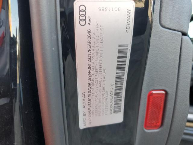 WAUB4CF55JA031285 - 2018 AUDI S5 PREMIUM PLUS შავი ფოტო 12