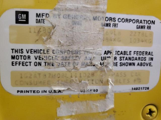 1G2AT87H0BL111028 - 1981 PONTIAC FIREBIRD YELLOW photo 12