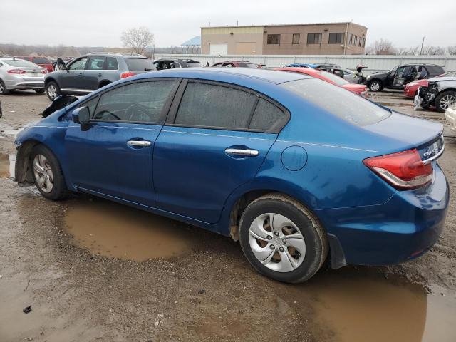 19XFB2F53EE074336 - 2014 HONDA CIVIC LX BLUE photo 2