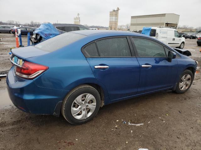 19XFB2F53EE074336 - 2014 HONDA CIVIC LX BLUE photo 3