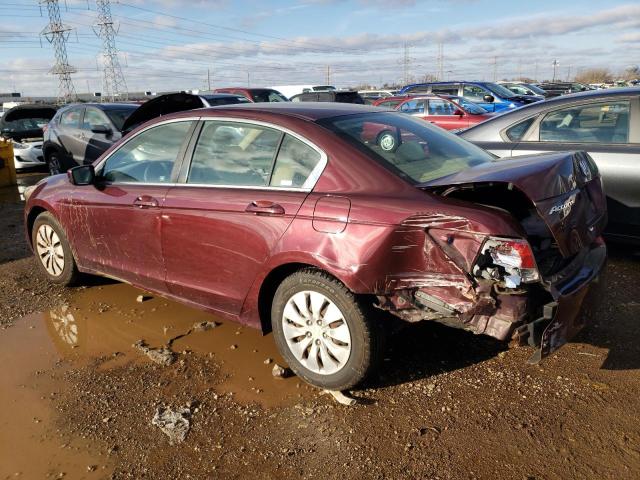 1HGCP26359A200726 - 2009 HONDA ACCORD LX BURGUNDY photo 2