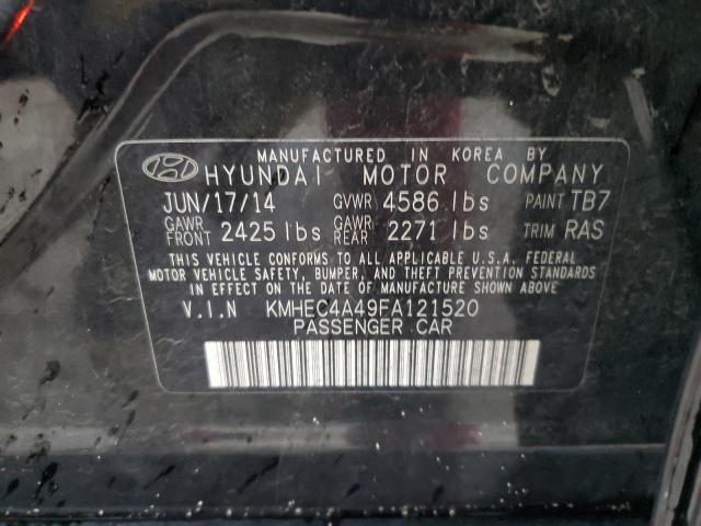 KMHEC4A49FA121520 - 2015 HYUNDAI SONATA HYBRID BLACK photo 13