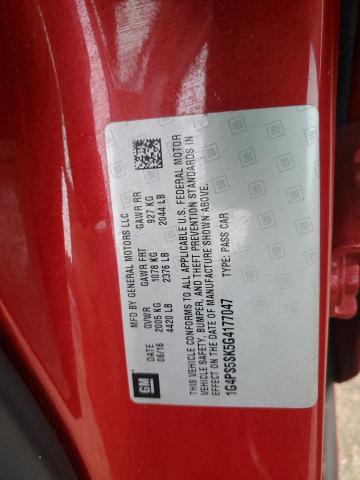 1G4PS5SK5G4177047 - 2016 BUICK VERANO RED photo 12