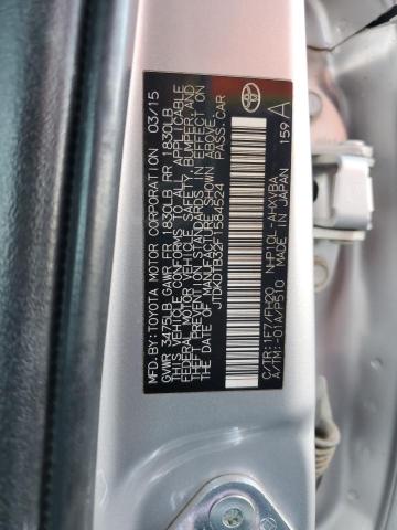 JTDKDTB32F1584524 - 2015 TOYOTA PRIUS C SILVER photo 12