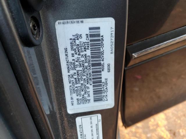 4T1BE32K73U659213 - 2003 TOYOTA CAMRY LE GRAY photo 12