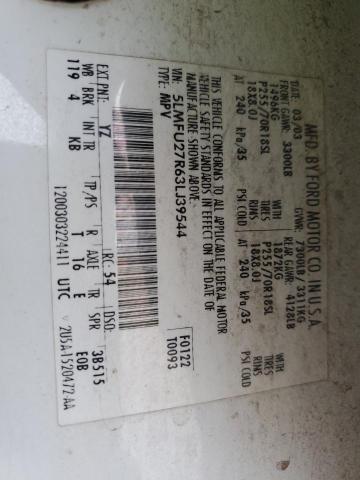 5LMFU27R63LJ39544 - 2003 LINCOLN NAVIGATOR თეთრი ფოტო 12