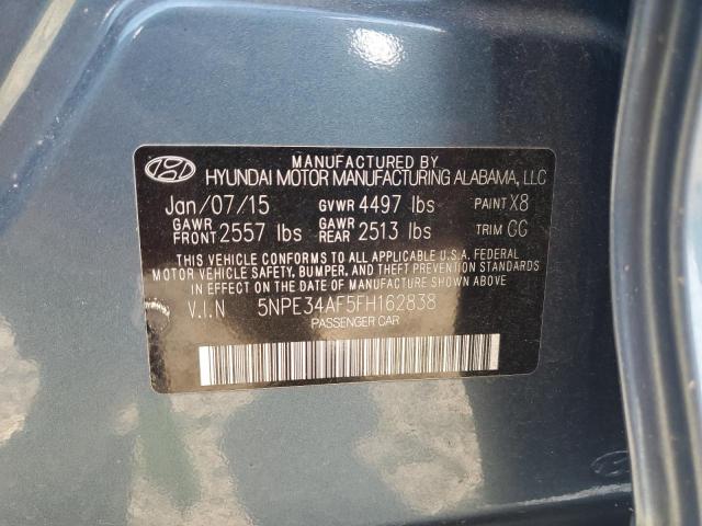 5NPE34AF5FH162838 - 2015 HYUNDAI SONATA SPORT BLUE photo 12