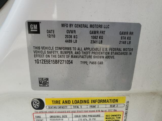 1G1ZE5E15BF271054 - 2011 CHEVROLET MALIBU LTZ თეთრი ფოტო 12