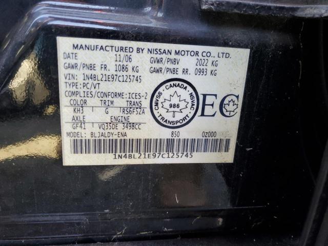 1N4BL21E97C125745 - 2007 NISSAN ALTIMA 3.5SE BLACK photo 12