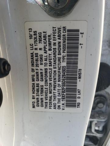 19XFB2F55DE284905 - 2013 HONDA CIVIC LX WHITE photo 12