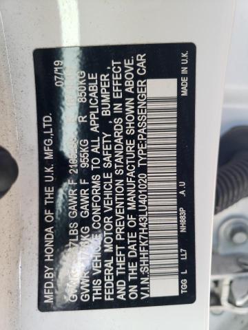 SHHFK7H43LU401020 - 2020 HONDA CIVIC SPORT 白色 照片 12