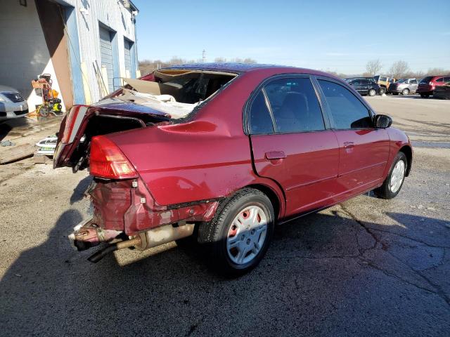 1HGES16502L057651 - 2002 HONDA CIVIC LX RED photo 3