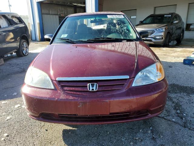 1HGES16502L057651 - 2002 HONDA CIVIC LX RED photo 5