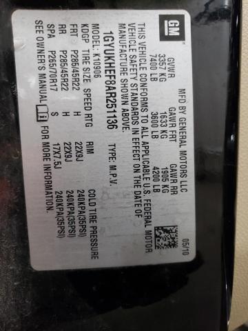 1GYUKHEF8AR251136 - 2010 CADILLAC ESCALADE ESV LUXURY BLACK photo 13