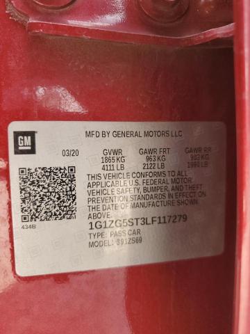 1G1ZG5ST3LF117279 - 2020 CHEVROLET MALIBU RS 红色 照片 12