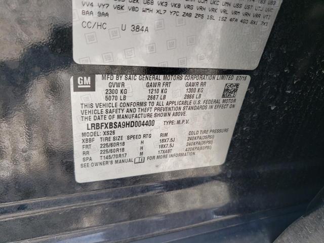 LRBFXBSA9HD004400 - 2017 BUICK ENVISION ESSENCE BLACK photo 14