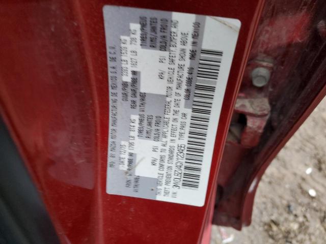 3MYDLBZV4GY123465 - 2016 TOYOTA SCION IA RED photo 12