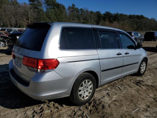 5FNRL3H20AB010939 - 2010 HONDA ODYSSEY LX SILVER photo 3