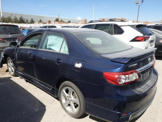 5YFBU4EE9DP095078 - 2013 TOYOTA COROLLA BASE BLUE photo 2