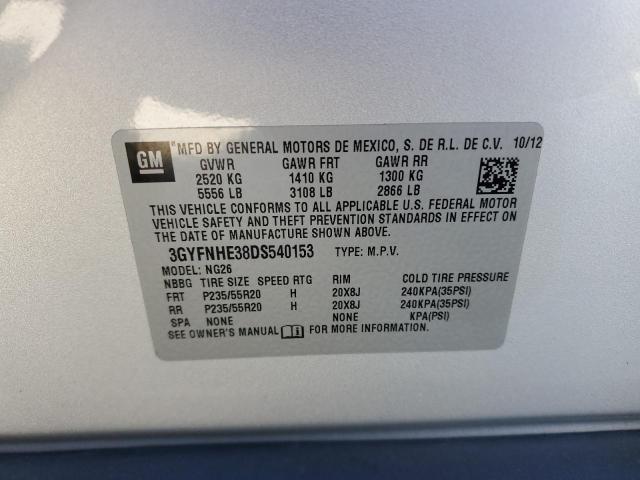 3GYFNHE38DS540153 - 2013 CADILLAC SRX PERFORMANCE COLLECTION Argent photo 13